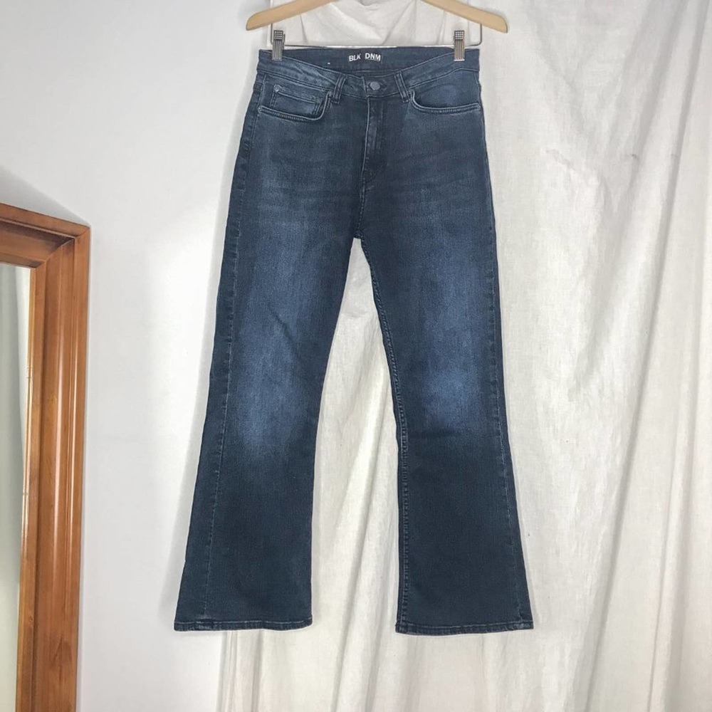 BLK DNM Kenmare Kick Crop High Rise Flare Jeans